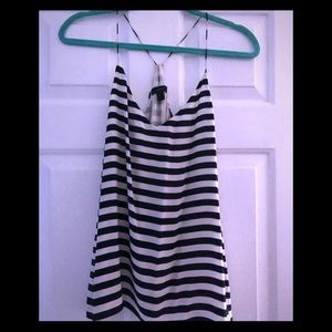 Jcrew navy white stripe tank